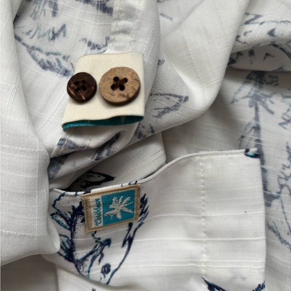 Caribbean White and Black Casual Button Down Shirt with Nautical Fish Pattern - Picture 9 of 15